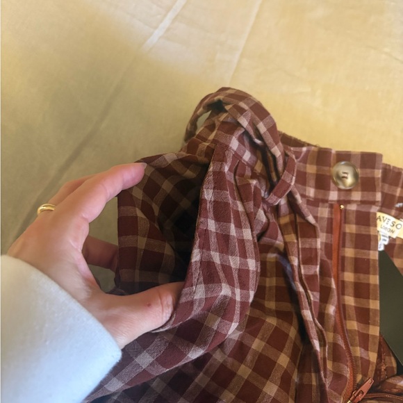 NWT Nasty Gal High Waist Belted Plaid Shorts - Picture 11 of 15